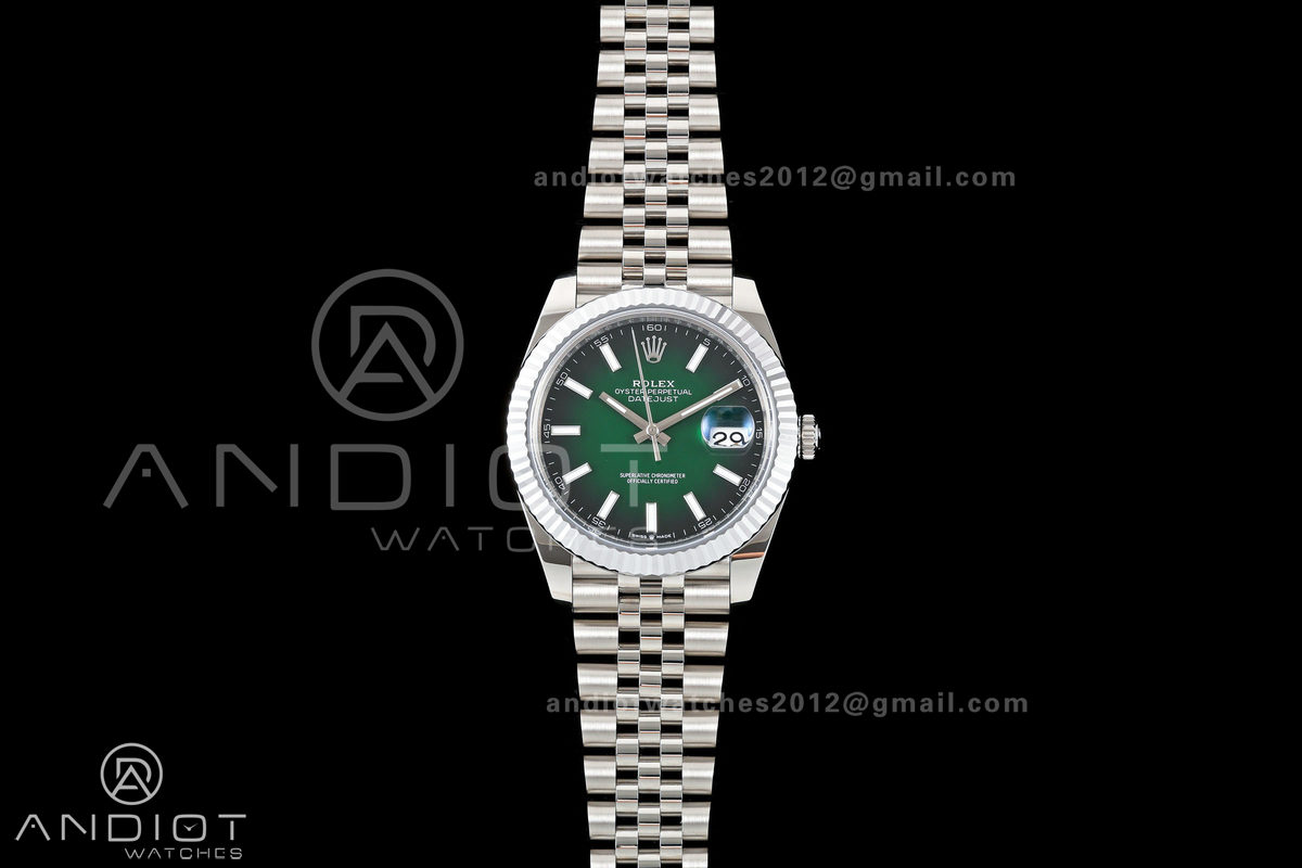 DateJust 41 126334 SEEK 1:1 Best Edition 904L Steel Green Ombre Dial on Jubilee Bracelet VR3235